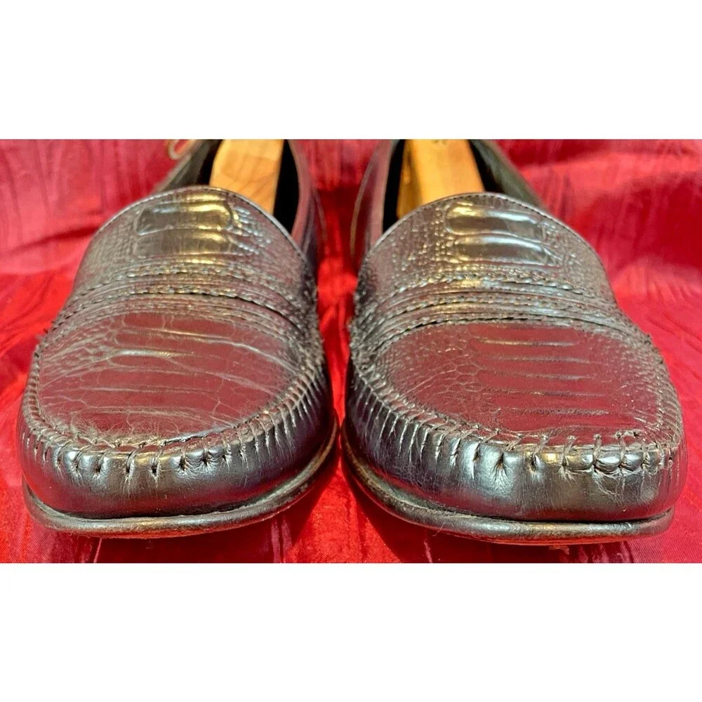 Mens Stuart McGuire (Italy) Black Leather Slip On Loafer Casual Shoes sz 9.5D